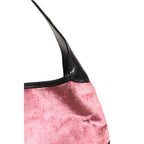 Gucci Jackie Pink Velvet And Black Leather Shoulder Bag