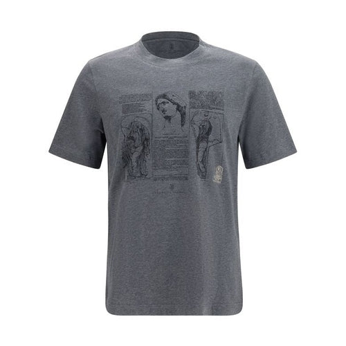 Brunello Cucinelli Gray Cotton T-Shirt