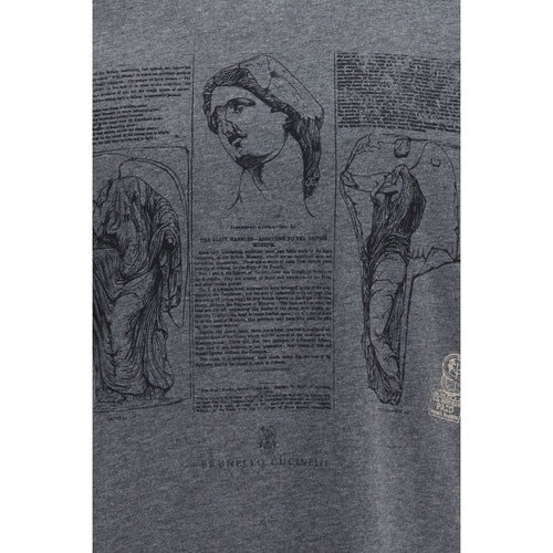 Brunello Cucinelli Gray Cotton T-Shirt
