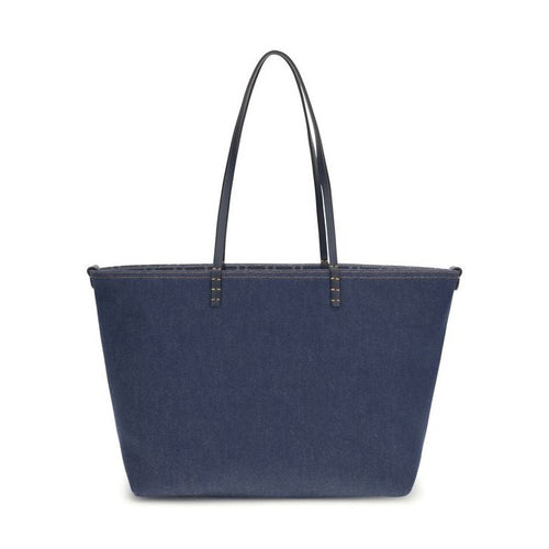 Fendi Blue Cotton Shoulder Bag