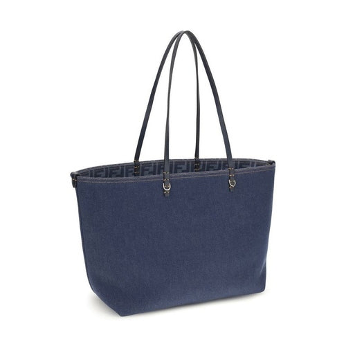 Fendi Blue Cotton Shoulder Bag