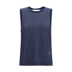 Ami Paris Blue Cotton Tank Tops