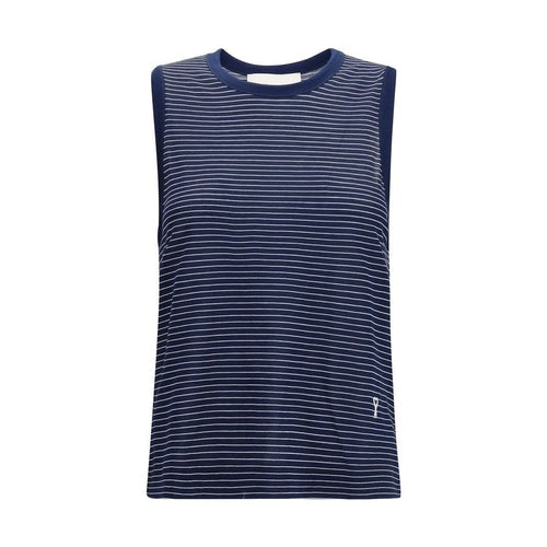 Ami Paris Blue Cotton Tank Tops