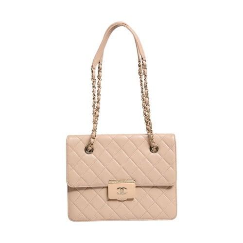 Chanel Quilted Leather Beauty Lock Flap Bag
