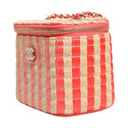 Chanel Raffia Jute Striped Mini Vanity Case