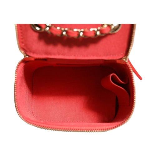 Chanel Raffia Jute Striped Mini Vanity Case