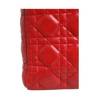 Christian Dior Red Cannage Lambskin Leather Lady Dior Bag