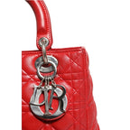 Christian Dior Red Cannage Lambskin Leather Lady Dior Bag