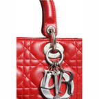 Christian Dior Red Cannage Lambskin Leather Lady Dior Bag