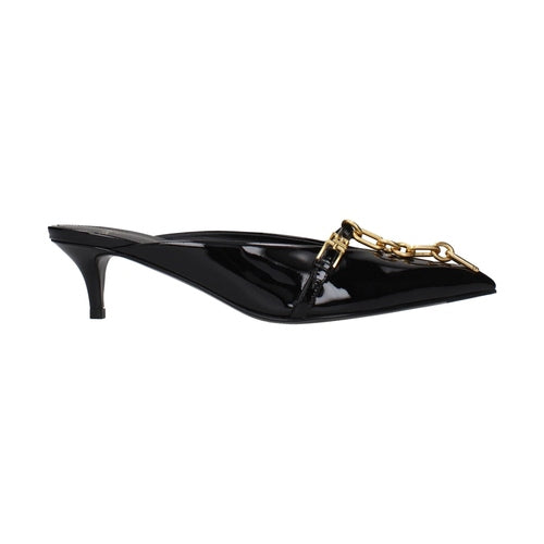 Balmain Black Leather Platform Sandals