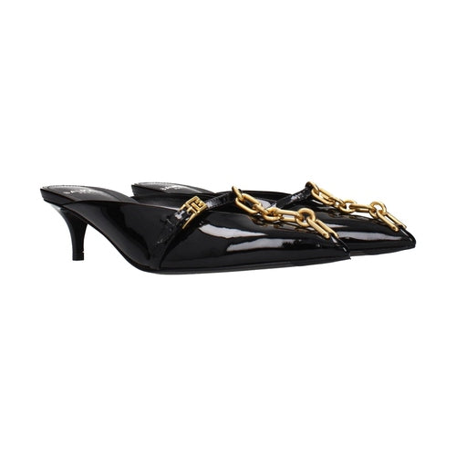Balmain Black Leather Platform Sandals