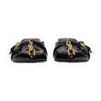 Balmain Black Leather Platform Sandals