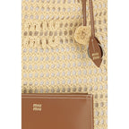 Miu Miu Beige Viscose Shoulder Bag