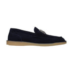 Dolce & Gabbana Blue Leather Slip-On Loafers