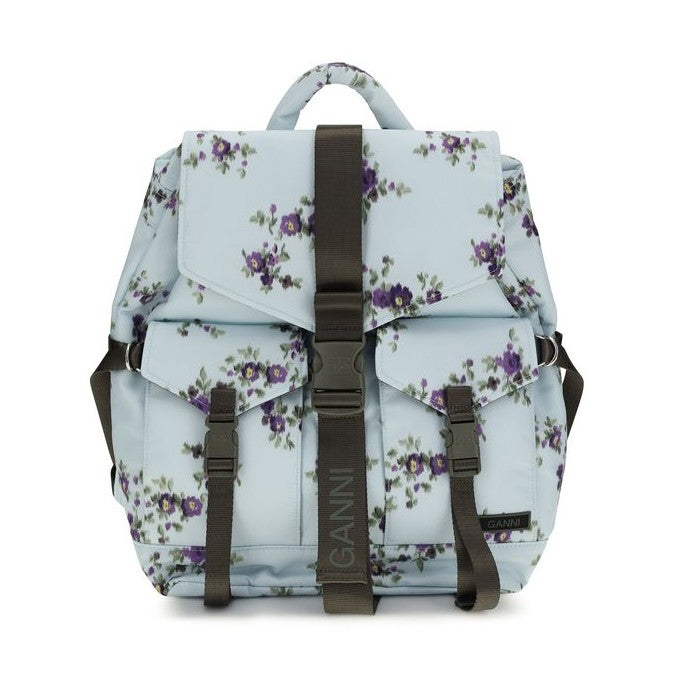 Ganni Blue Polyester Backpack