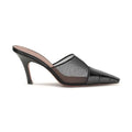 Amina Muaddi Black Calf Leather Bos Taurus Mules