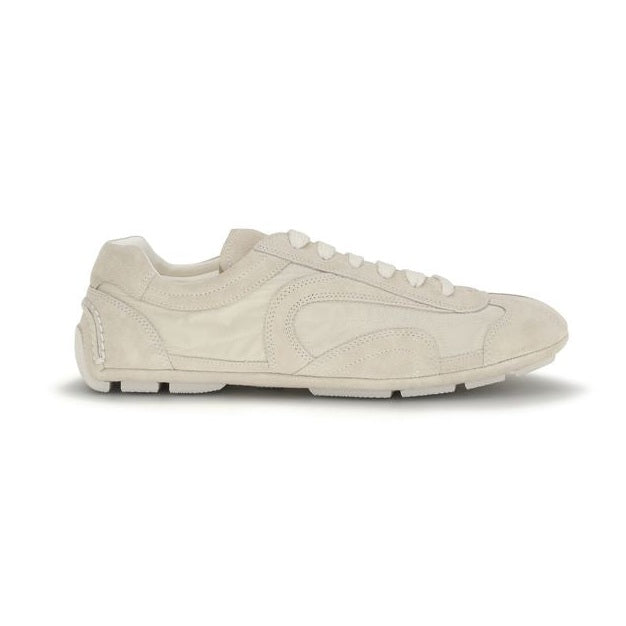 Prada Beige Calf Leather Bos Taurus Sneakers