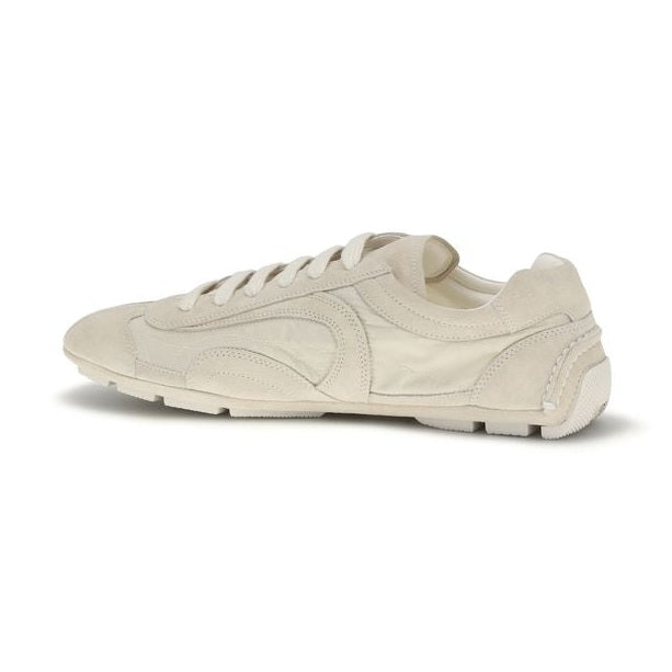 Prada Beige Calf Leather Bos Taurus Sneakers