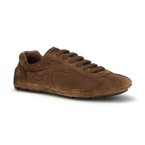 Prada Brown Calf Leather Bos Taurus Low Top Sneakers