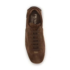 Prada Brown Calf Leather Bos Taurus Low Top Sneakers