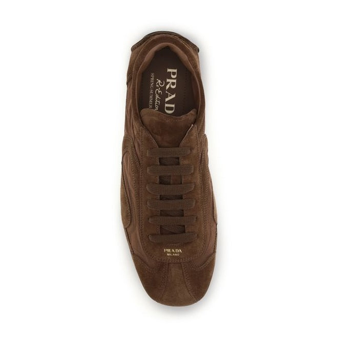 Prada Brown Calf Leather Bos Taurus Low Top Sneakers