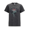 Ganni Gray Cotton T-Shirt