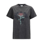 Ganni Gray Cotton T-Shirt