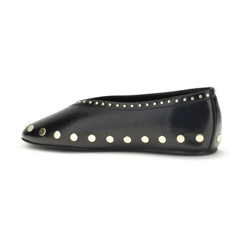Ganni Black Polyurethane Ballet Flats