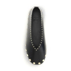 Ganni Black Polyurethane Ballet Flats