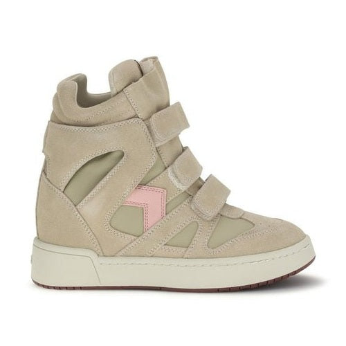 Isabel Marant Beige Calf Leather Bos Taurus Chunky Sneakers