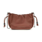 Brunello Cucinelli Brown Calf Leather Bos Taurus Shoulder Bag