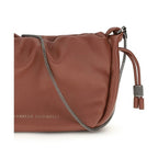 Brunello Cucinelli Brown Calf Leather Bos Taurus Shoulder Bag