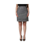 Dolce & Gabbana Black White Houndstooth HighWaist Mini Skirt