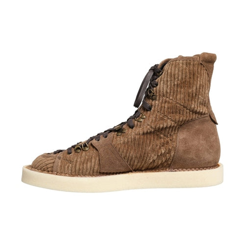 Dolce & Gabbana Brown Corduroy High Top Oxford Boots