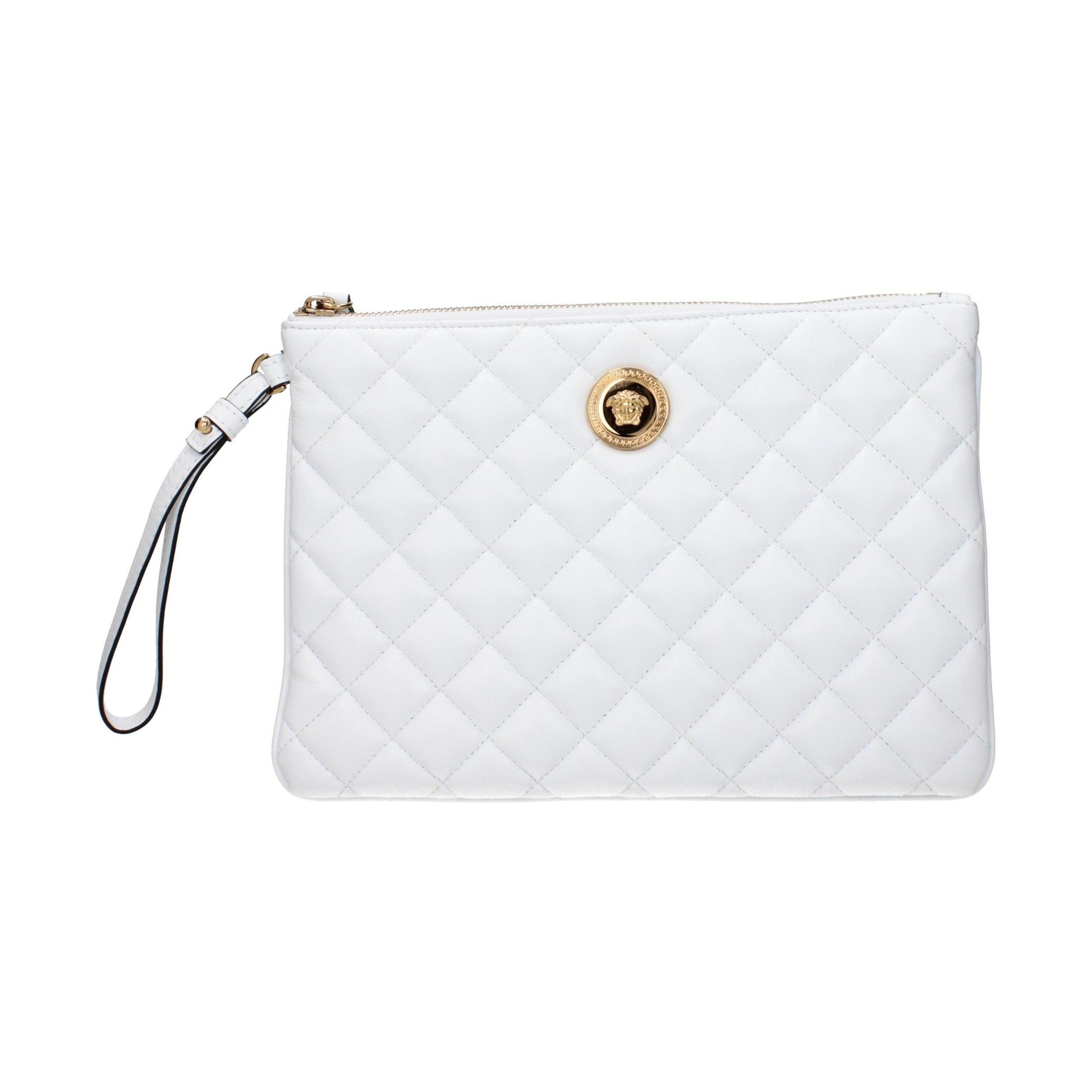 Versace White Leather Clutch Bag
