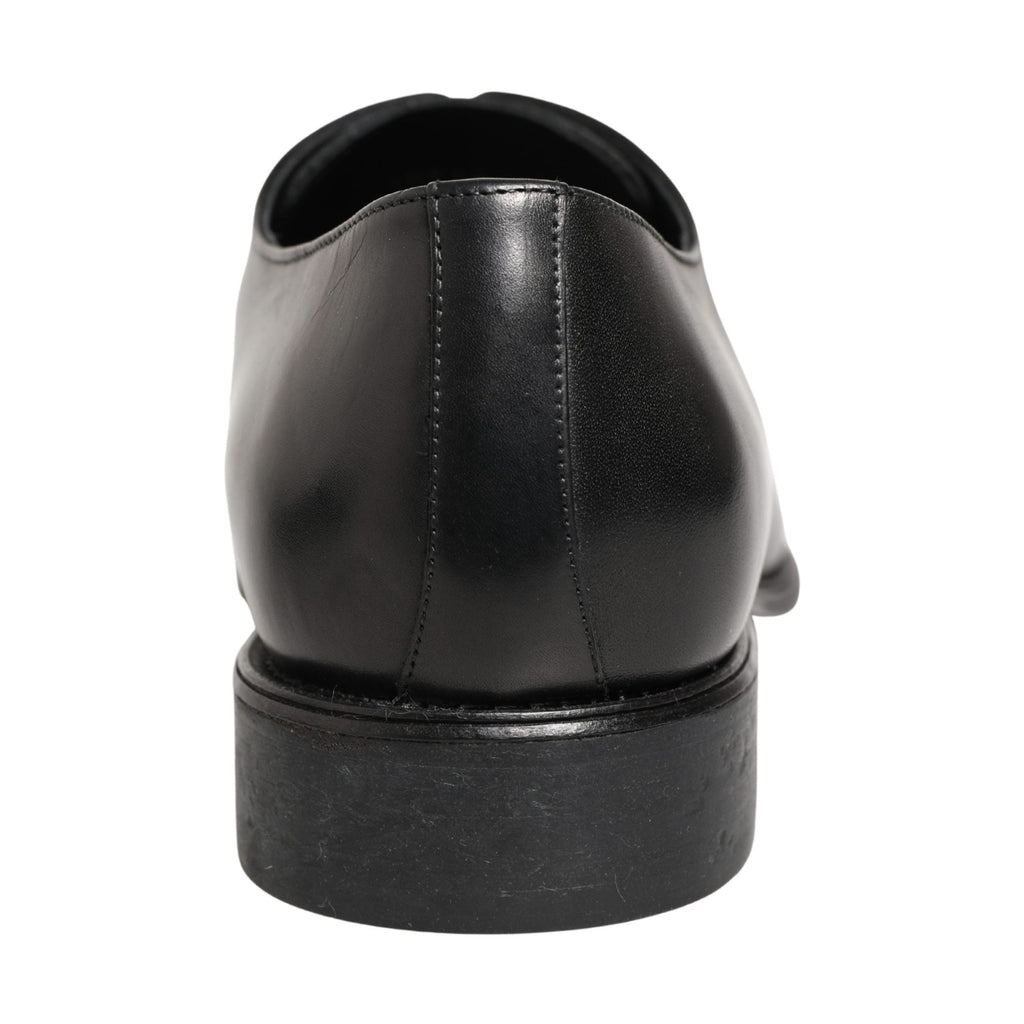Dolce & Gabbana Black Calfskin Leather Derby Men Dress Shoes