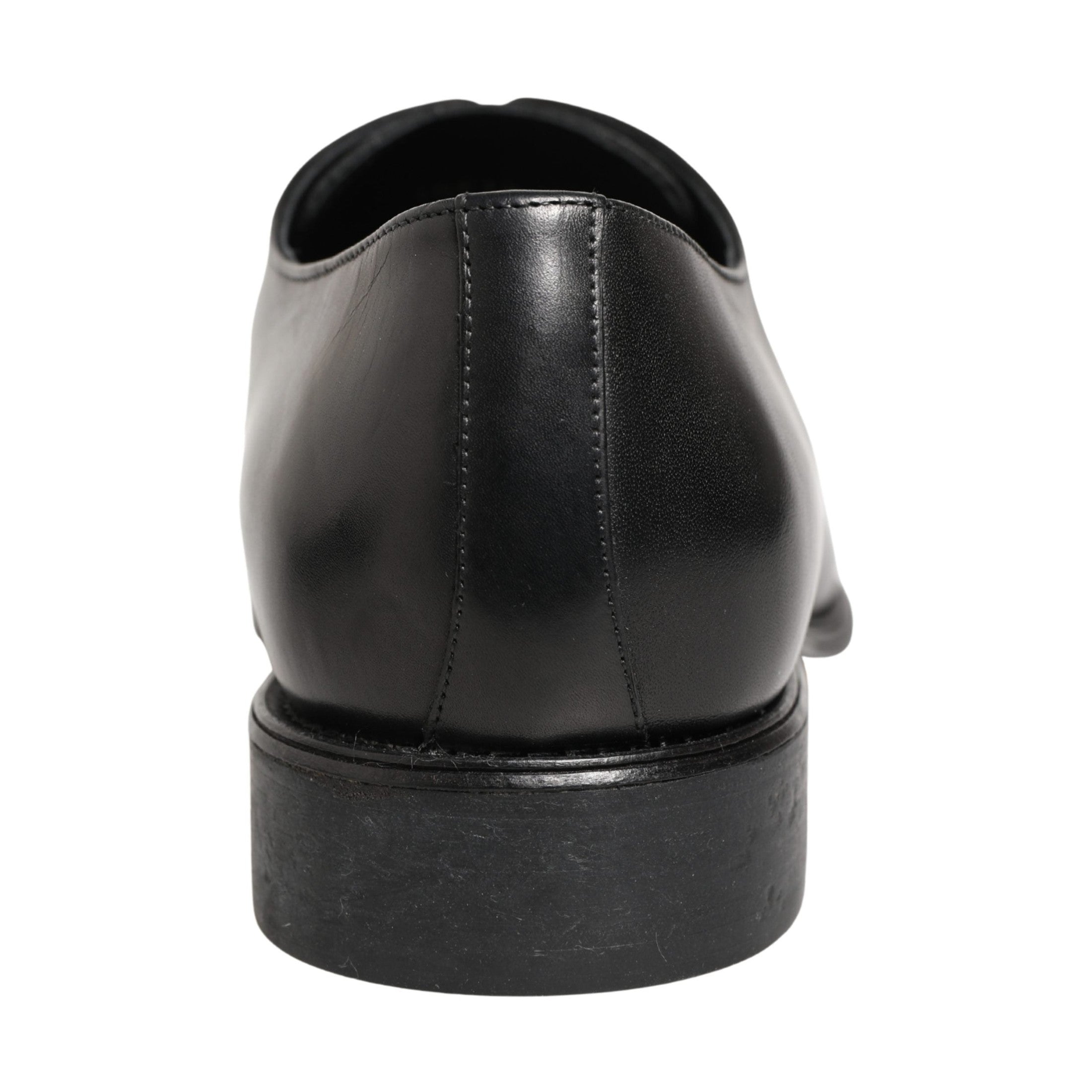 Dolce & Gabbana Black Calfskin Leather Derby Men Dress Shoes