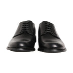Dolce & Gabbana Black Calfskin Leather Derby Men Dress Shoes