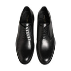 Black Calfskin Leather Derby Men Dress Shoes