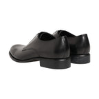Dolce & Gabbana Black Calfskin Leather Derby Men Dress Shoes