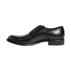 Dolce & Gabbana Black Calfskin Leather Derby Men Dress Shoes