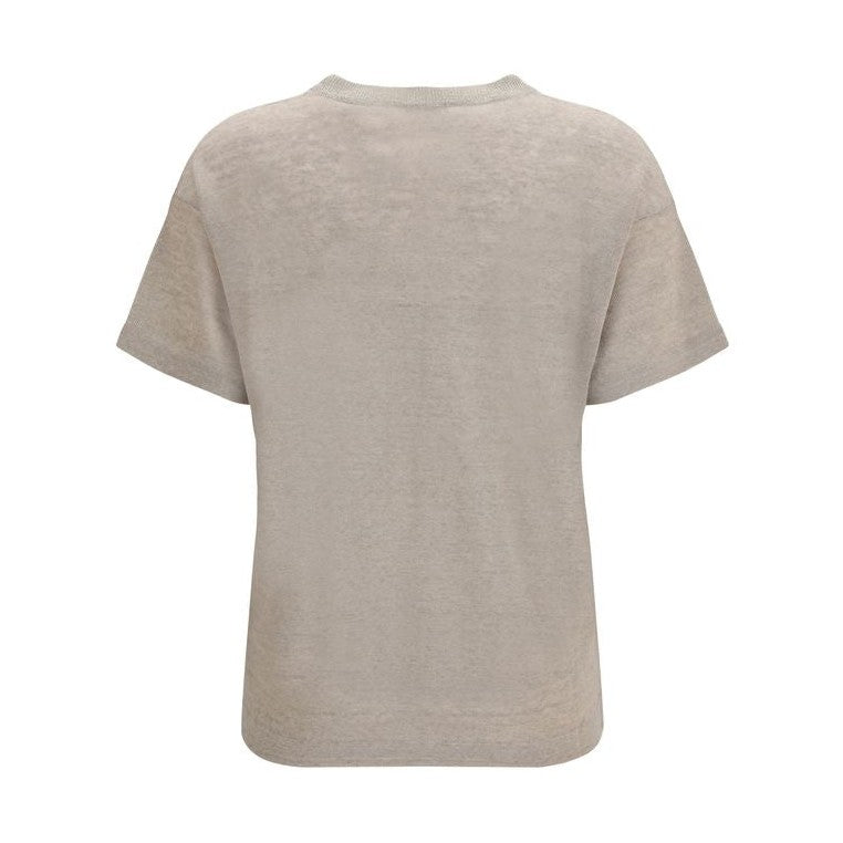 Brunello Cucinelli Beige Linen T-Shirt