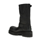 Balenciaga Black Calf Leather Bos Taurus Lace-Up Boots