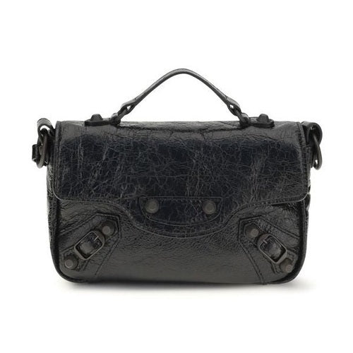 Balenciaga Black Lamb Ovis Aries Aries Shoulder Bag