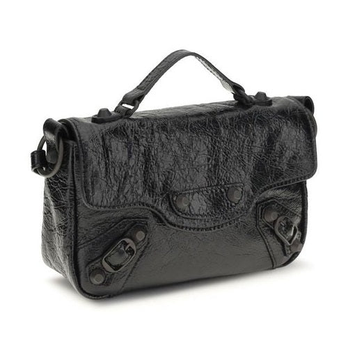 Balenciaga Black Lamb Ovis Aries Aries Shoulder Bag