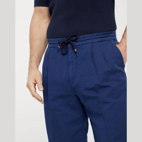 Brunello Cucinelli Blue Linen Casual Pants