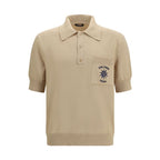 Balmain Beige Cotton Polo Shirt