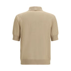 Balmain Beige Cotton Polo Shirt