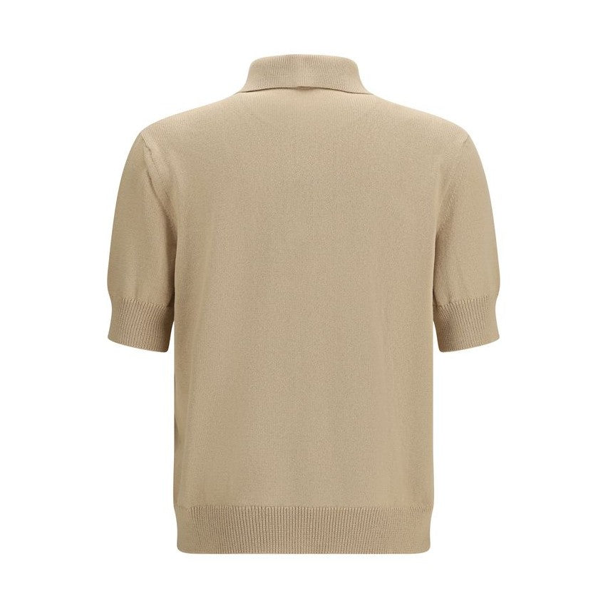 Balmain Beige Cotton Polo Shirt