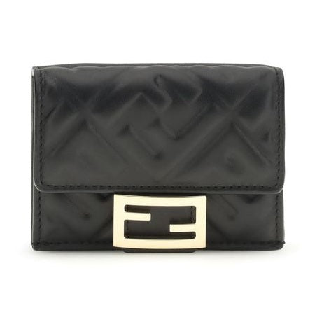 Fendi Black Lamb Ovis Aries Aries Wallet